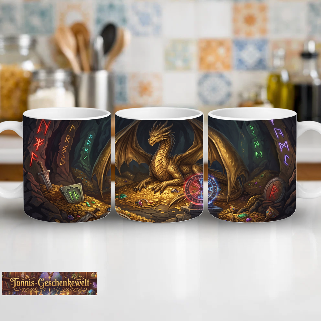 Fafnir der Drache im Goldschatz – Nordische Mythologie Tasse