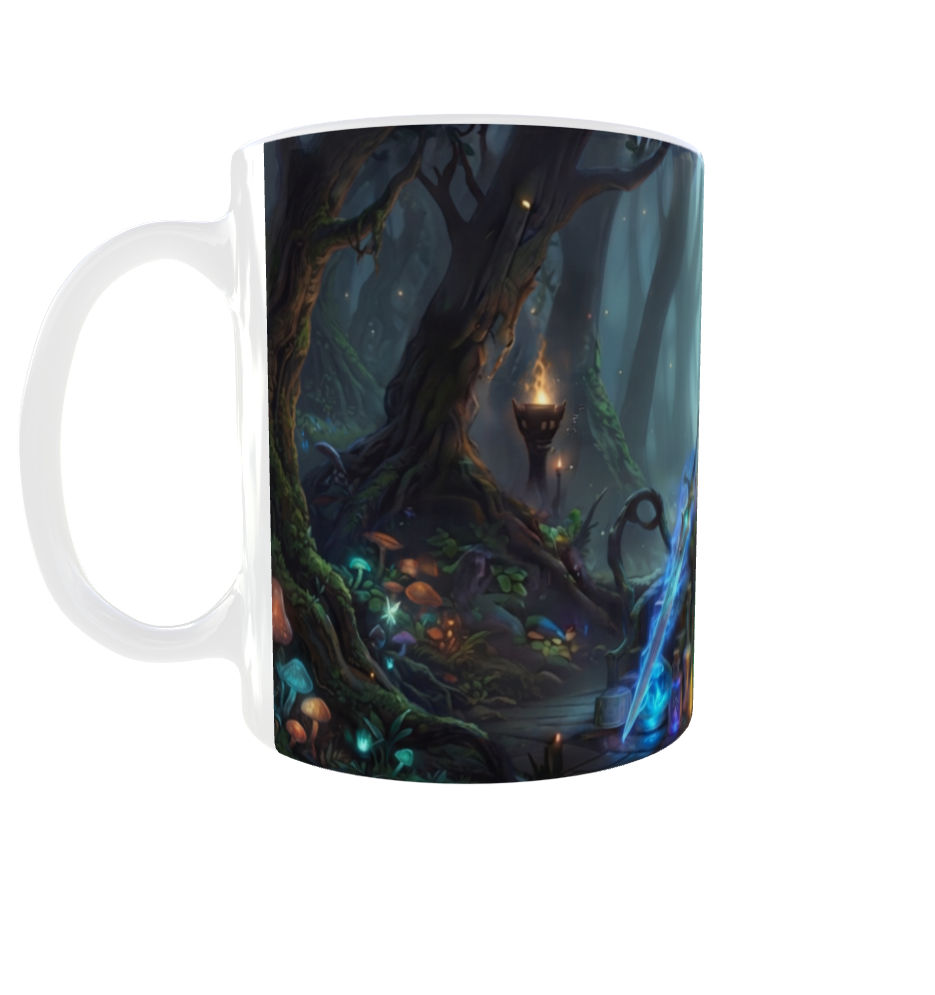 Rabe auf Felsen – Gothic-Fantasy-Tasse