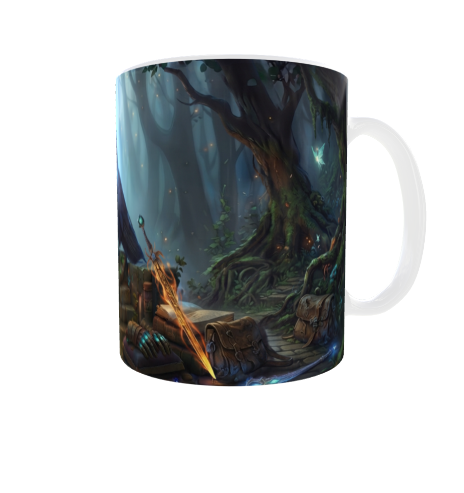Rabe auf Felsen – Gothic-Fantasy-Tasse