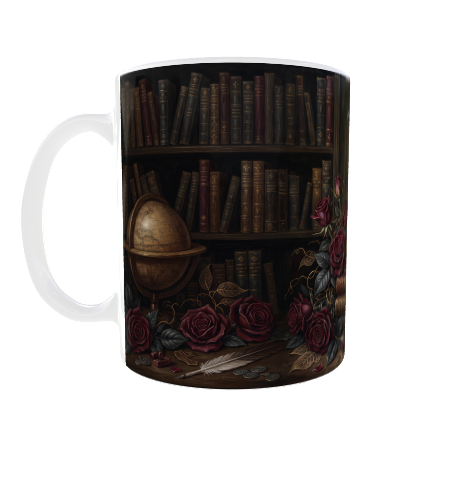 Rabe auf Schädel – Gothic Tasse