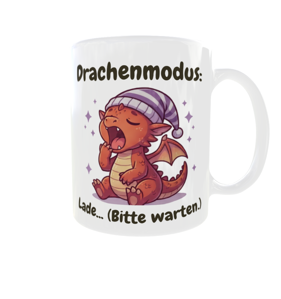 Drachenmodus: Lade… (Bitte warten.) – Drachen-Kaffeetasse