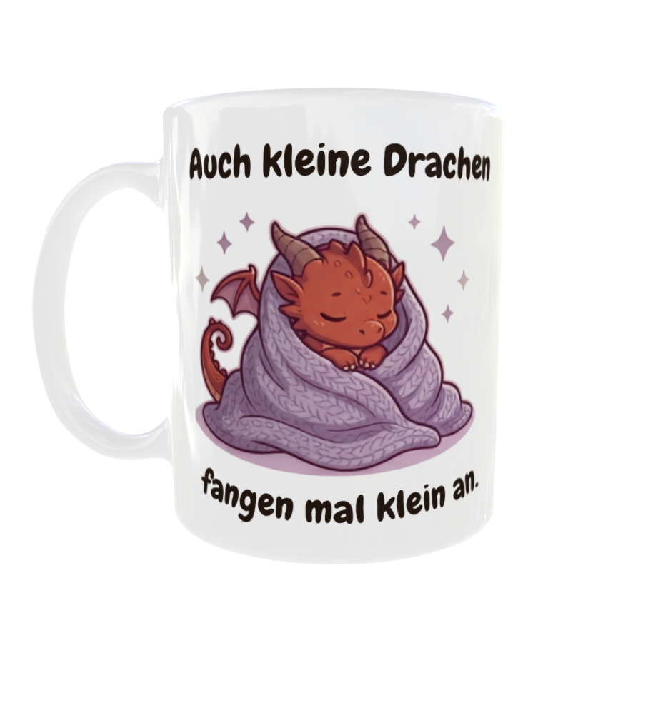Auch kleine Drachen fangen mal klein an. – Drachen-Tasse