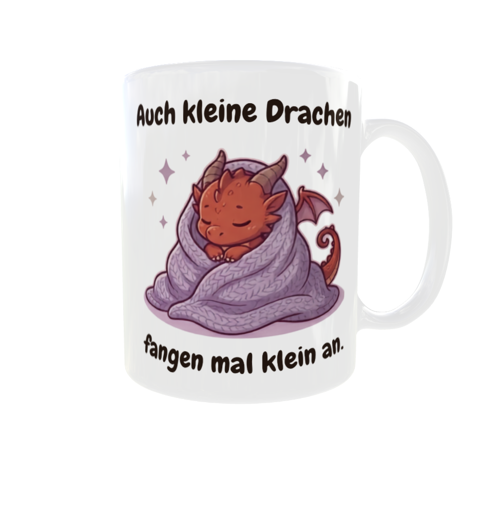 Auch kleine Drachen fangen mal klein an. – Drachen-Tasse