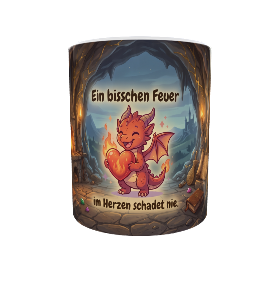 Feuer im Herzen – Drachen-Tasse mit magischer Höhle