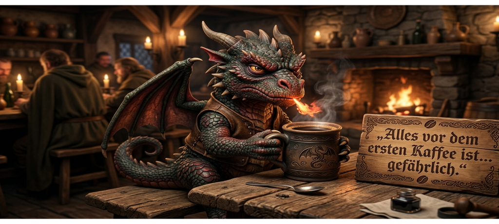 Drachen-Tasse – Alles vor dem ersten Kaffee ist gefährlich