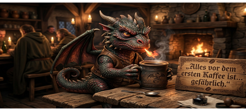Drachen-Tasse – Alles vor dem ersten Kaffee ist gefährlich