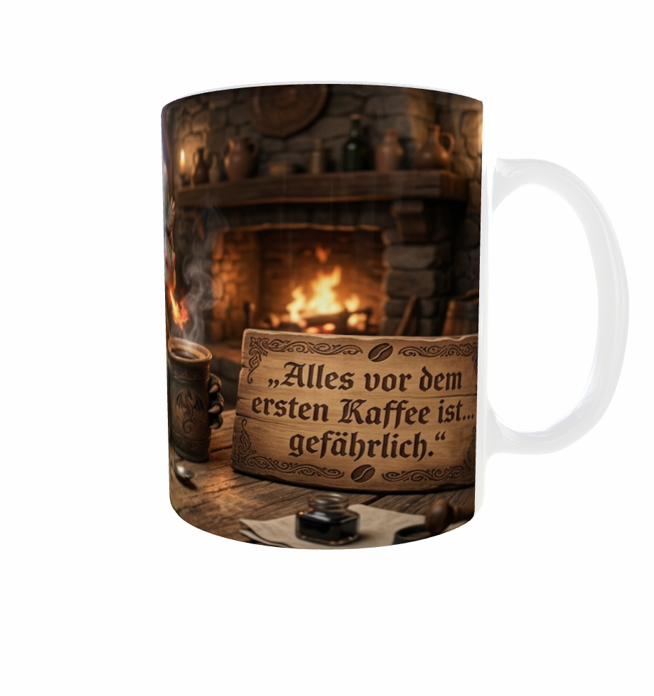 Drachen-Tasse – Alles vor dem ersten Kaffee ist gefährlich