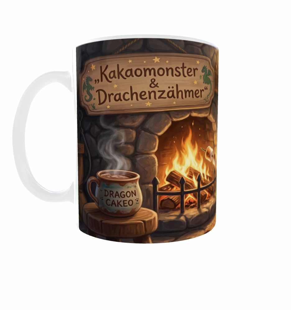 Drachen-Tasse „Kakaomonster & Drachenzähmer“