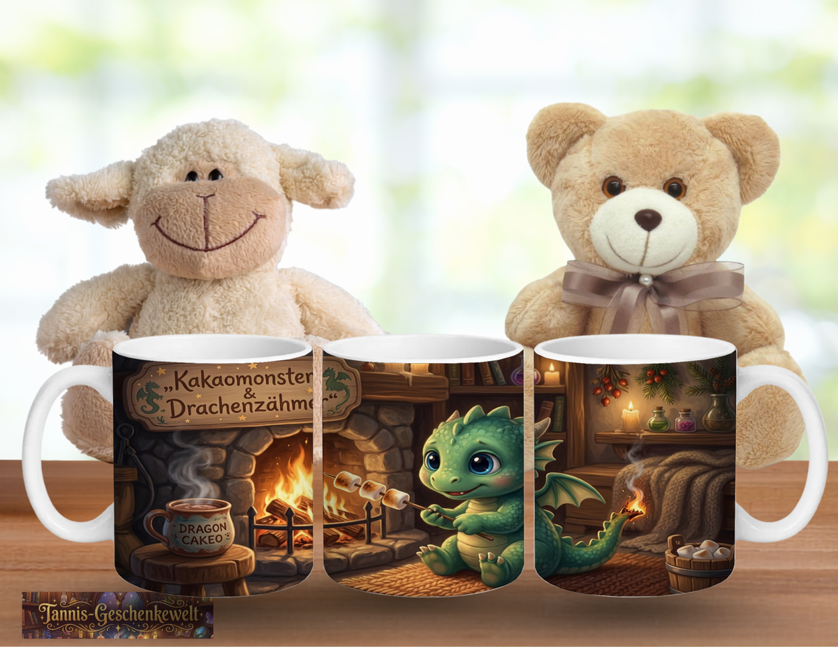 Drachen-Tasse „Kakaomonster & Drachenzähmer“