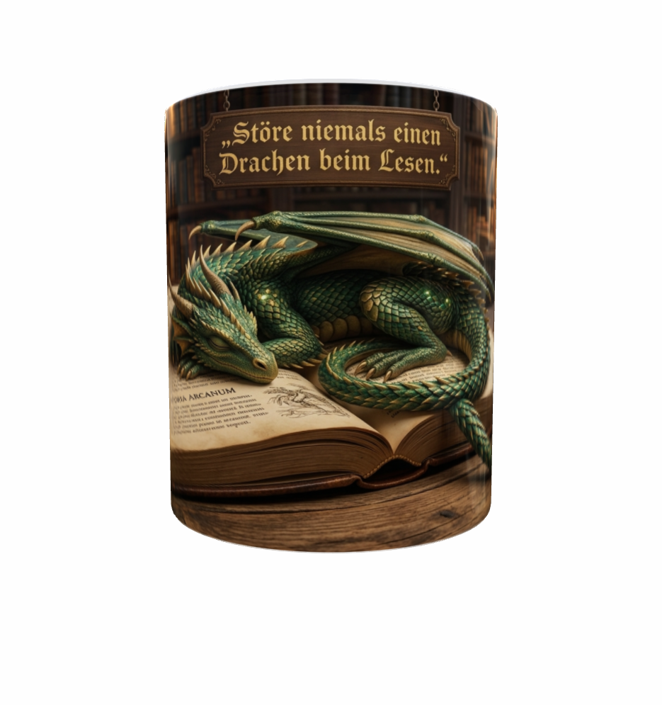 Lese-Tasse – Störe niemals einen Drachen beim Lesen