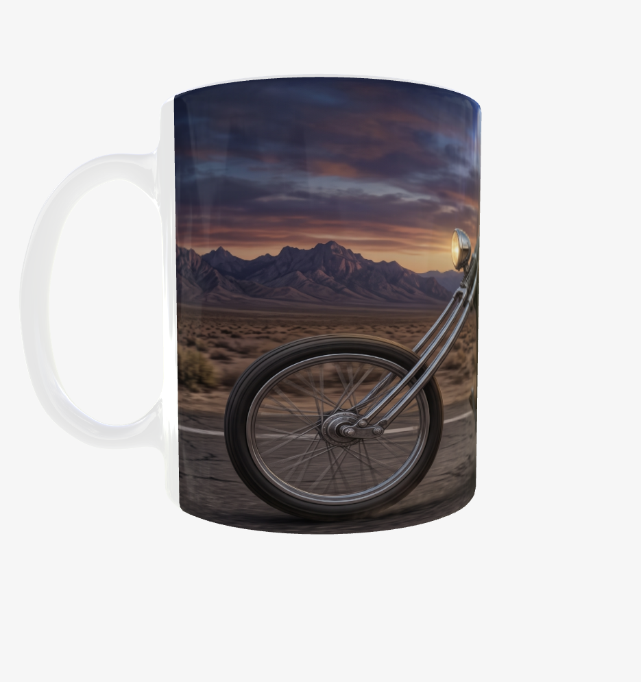 Easy Rider Skelett auf Chopper – Coole Biker-Tasse