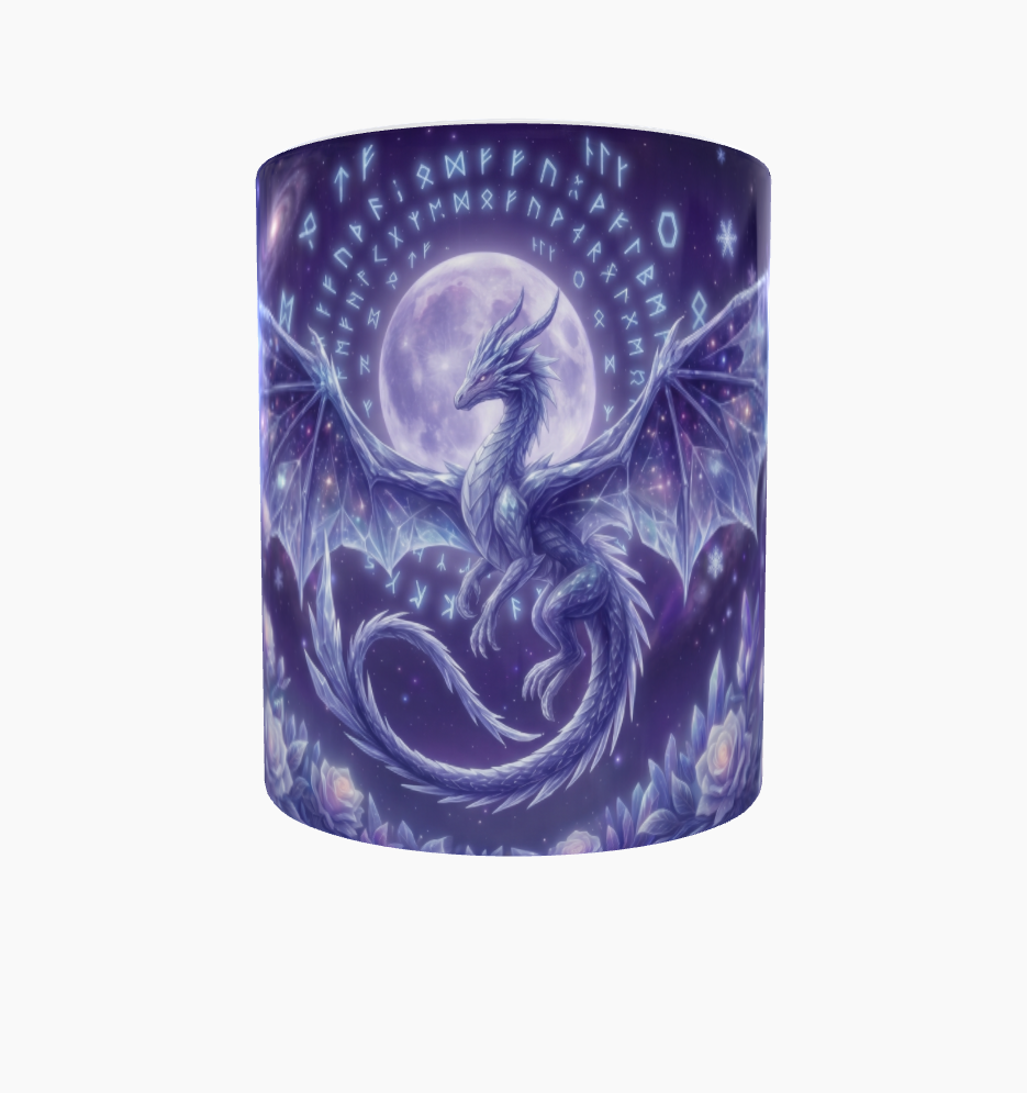 Eisdrachen-Tasse – Kristallflügel im Mondlicht