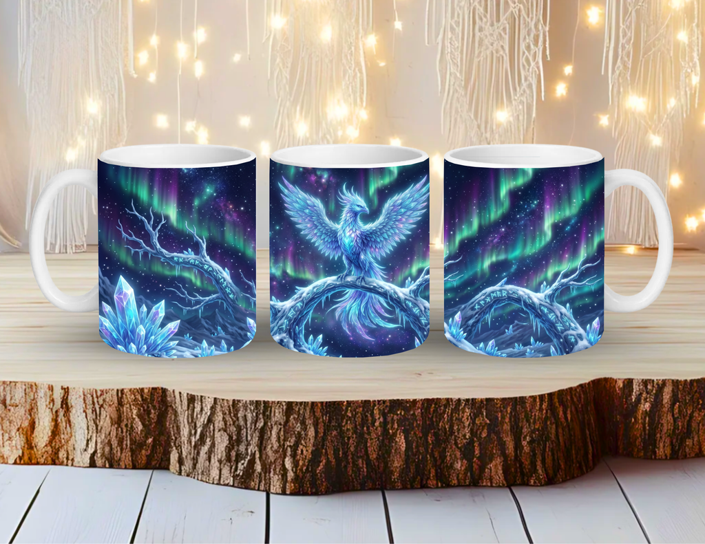 Eisphönix-Tasse – Magische Polarlichter