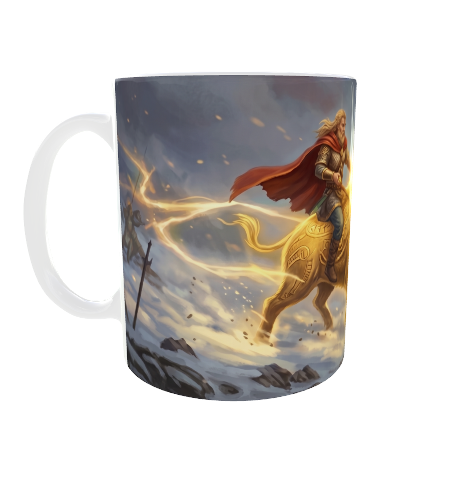 Freyr auf Gullinbursti – Nordische Mythologie Tasse