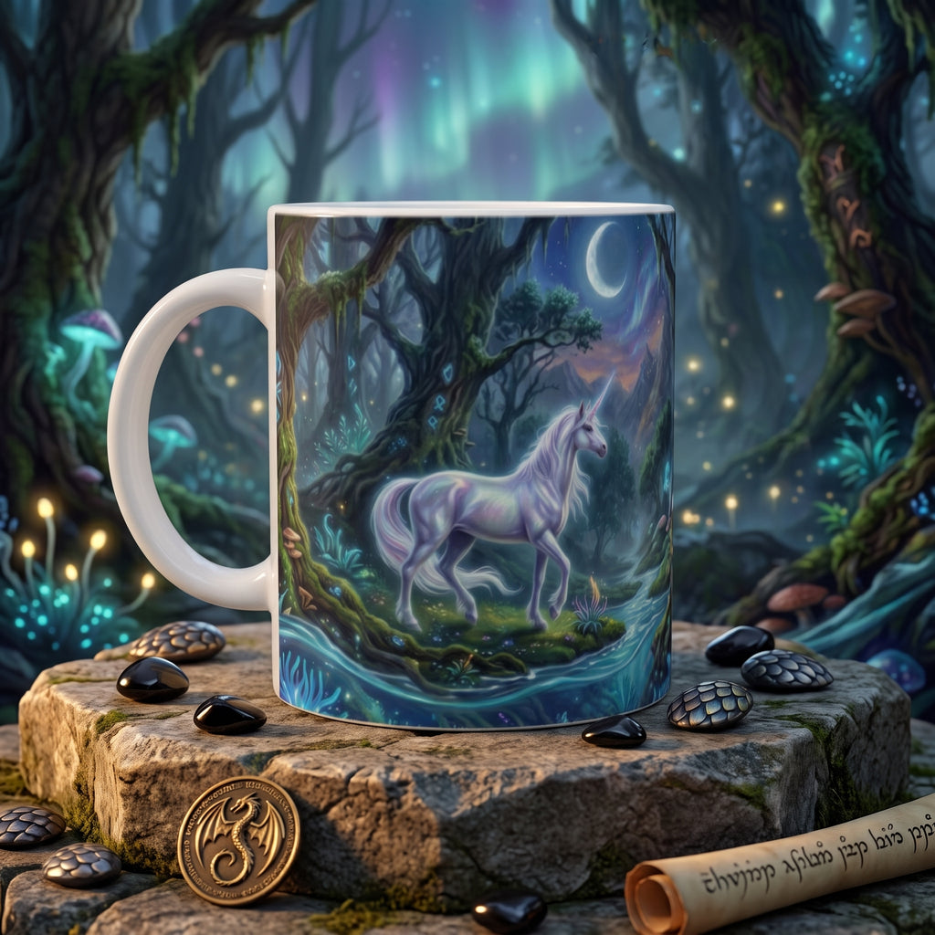 Wo Magie auf Feuer trifft. – Fantasy-Tasse Einhorn & Drache