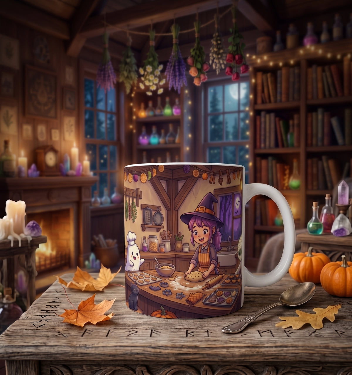 Tasse Spooky Cute | Hexe, Geist & Mumie beim Backen