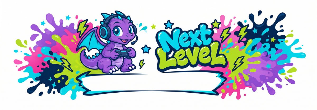 Gaming-Drachen-Spardose mit Namensfeld – Next Level