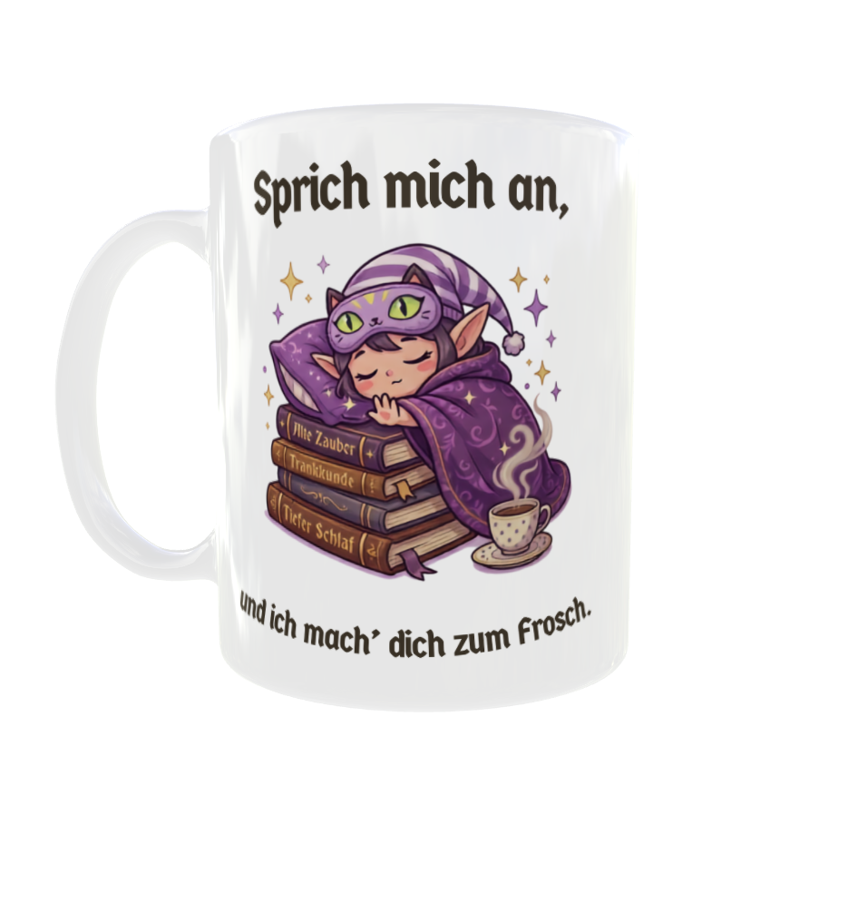 Sprich mich an, und ich mach' dich zum Frosch. – Hexen-Kaffeetasse