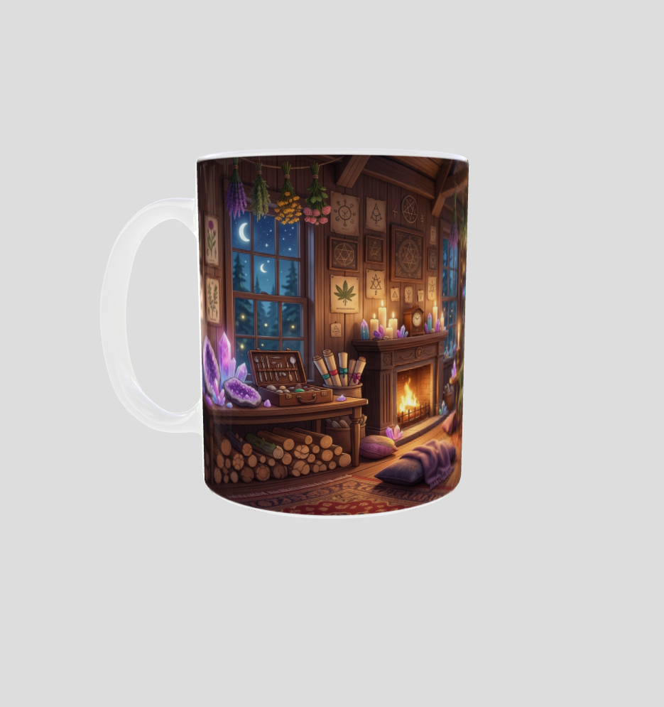 Tasse Cozy Witch | Kleine Hexe in der Zauberbibliothek