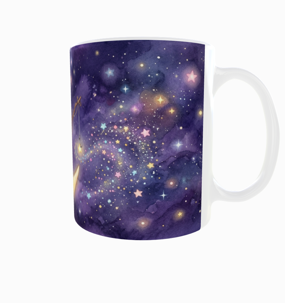 Kleines Hexenmädchen auf dem Mond – Magische Kindertasse