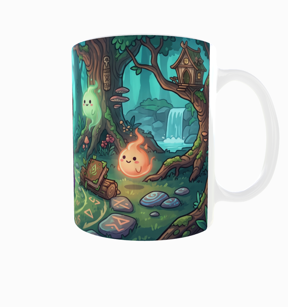Kleiner Dunkelmagier im Zauberwald – Magische Kindertasse
