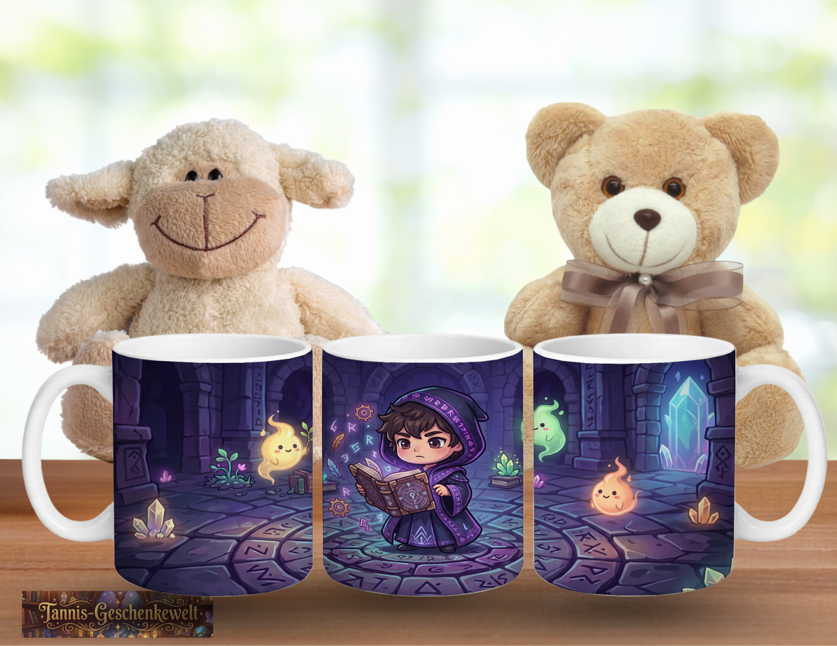 Kleiner Magier mit Zauberbuch – Magische Kindertasse