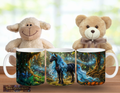 Schwarzes Einhorn mit Hellblauer Mähne – Magische Kindertasse
