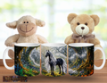 Schwarzes Einhorn im Zauberwald – Magische Kindertasse