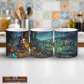 Magische Halloween-Tasse | Skelett-Mädchen & Skelett-Pferde
