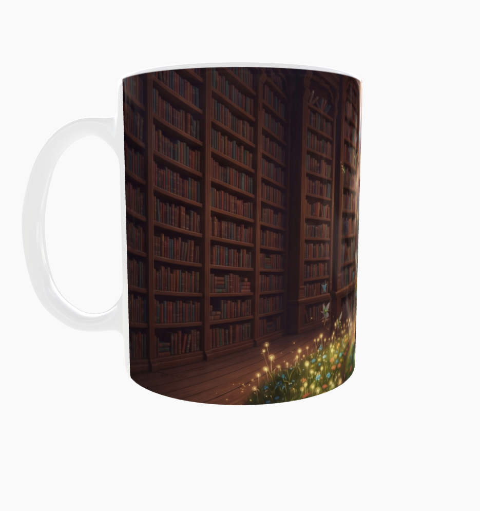 Lese-Tasse – Magischer Bücherfuchs in der Bibliothek