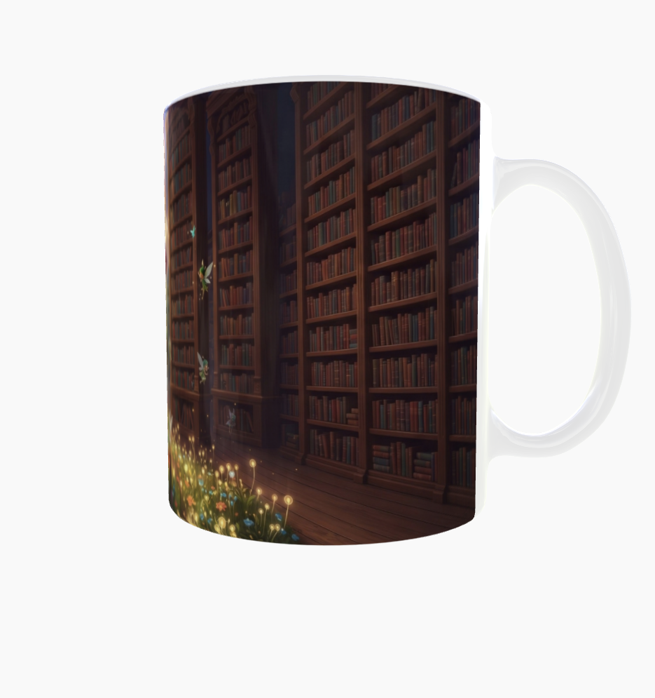 Lese-Tasse – Magischer Bücherfuchs in der Bibliothek
