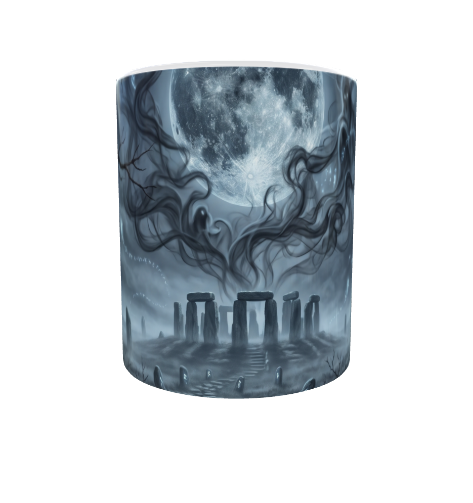 Stonehenge im Mondlicht – Mystische Halloween-Tasse