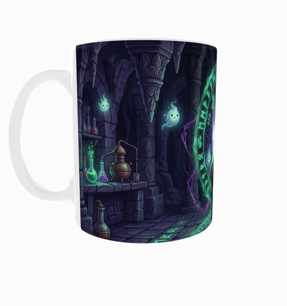 Rabe auf dem Zauberbuch – Mystische Hexen-Tasse