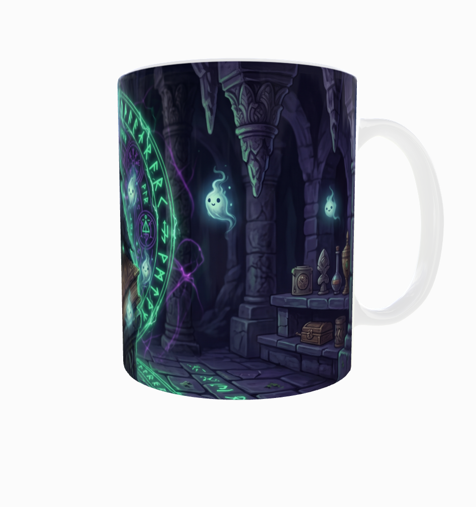 Rabe auf dem Zauberbuch – Mystische Hexen-Tasse