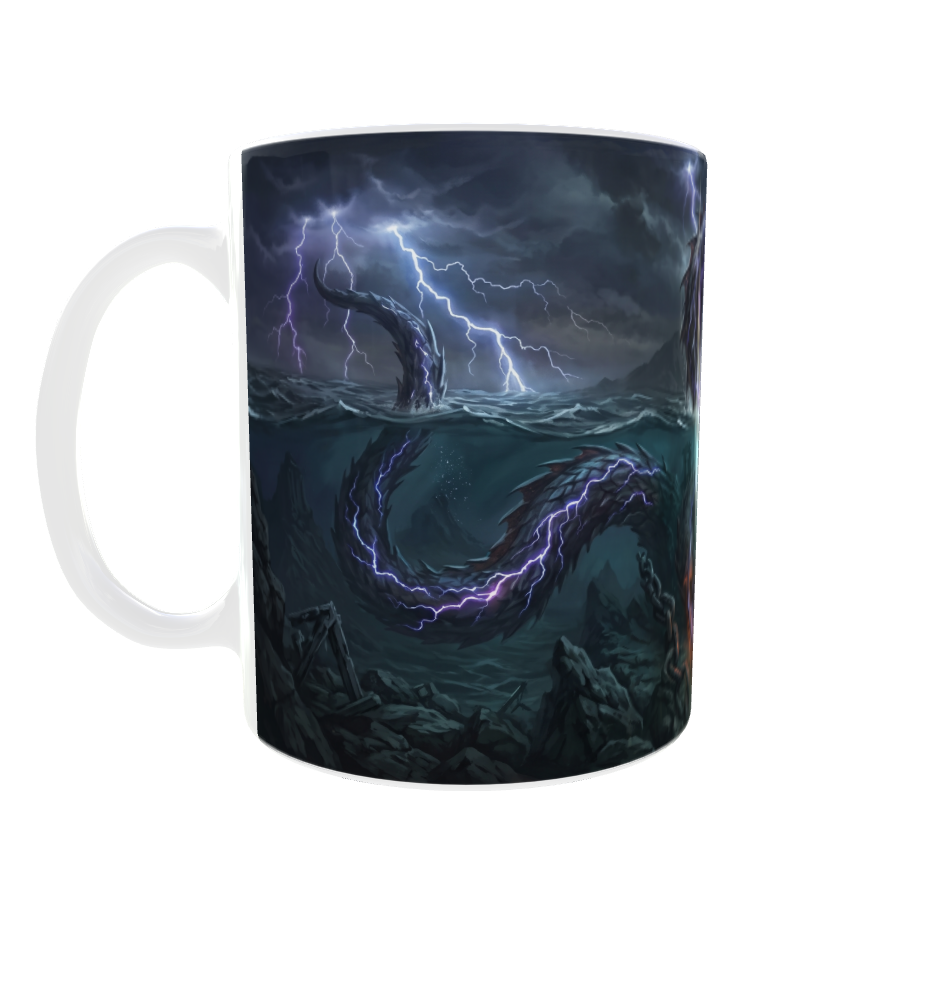 Jörmungandr erhebt sich aus dem Ozean – Nordische Mythologie Tasse