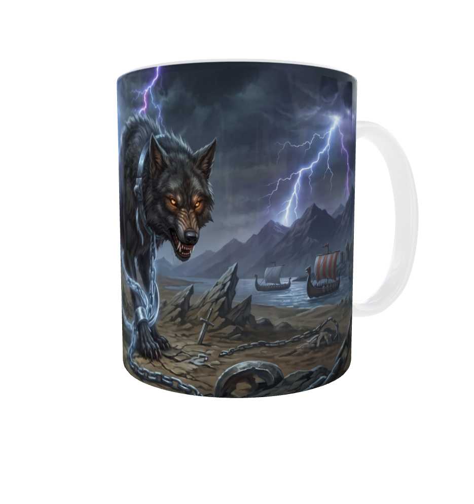 Fenrir der Riesenwolf in Fesseln – Nordische Mythologie Tasse