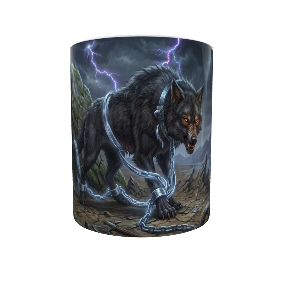 Fenrir der Riesenwolf in Fesseln – Nordische Mythologie Tasse