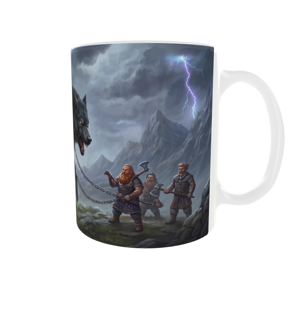 Fenrir wird gefesselt – Nordische Mythologie Tasse