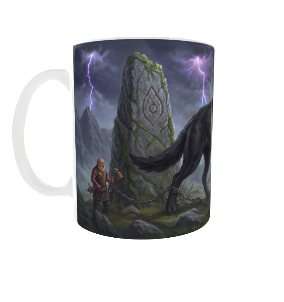 Fenrir wird gefesselt – Nordische Mythologie Tasse