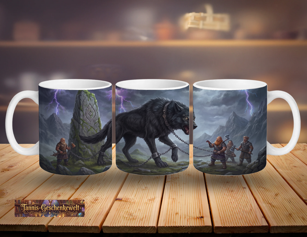 Fenrir wird gefesselt – Nordische Mythologie Tasse