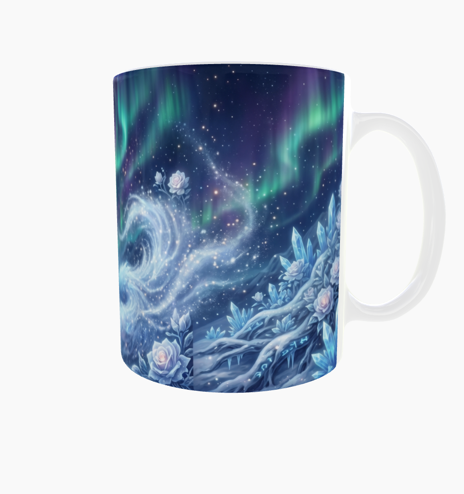 Polarfuchs-Tasse – Winterzauber unter Polarlichtern