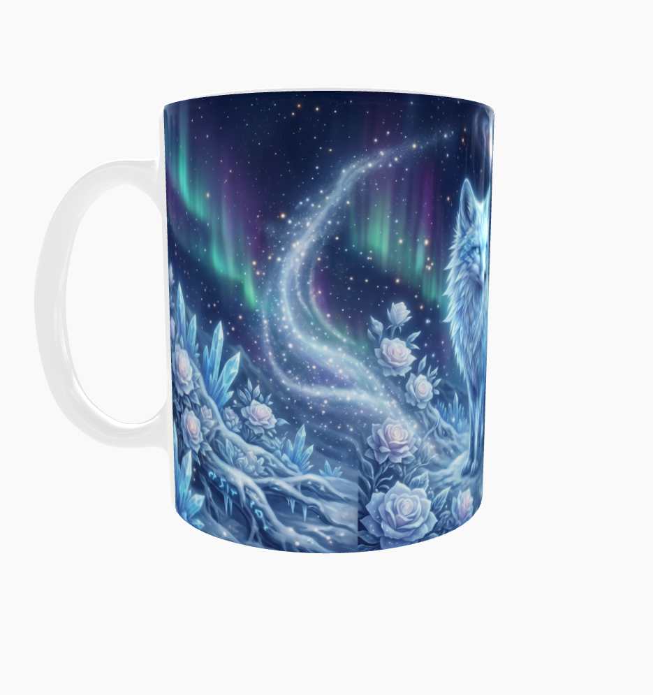 Polarfuchs-Tasse – Winterzauber unter Polarlichtern