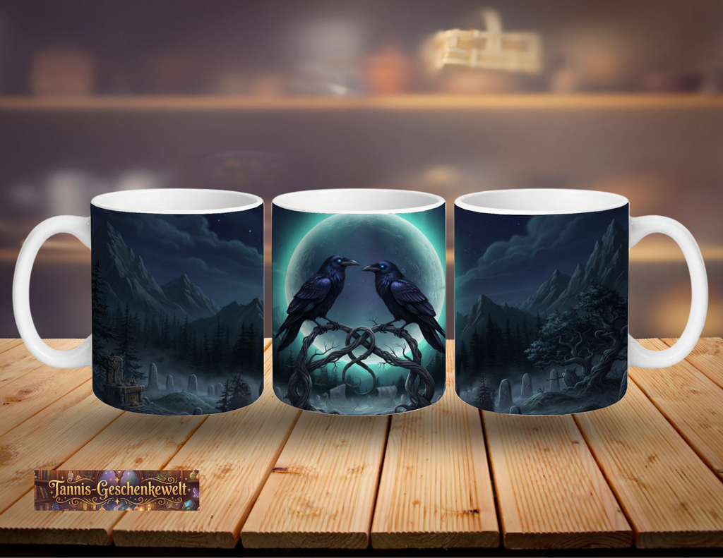 Raben im Mondlicht – Gothic Fantasy Tasse