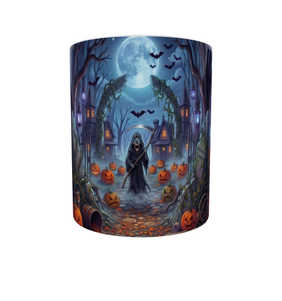 Willkommen Zuhause – Sensenmann Halloween-Tasse