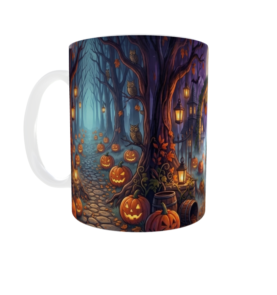Halloween-Eingang mit Sensenmann – Gruselige Tasse Willkommen Zuhause