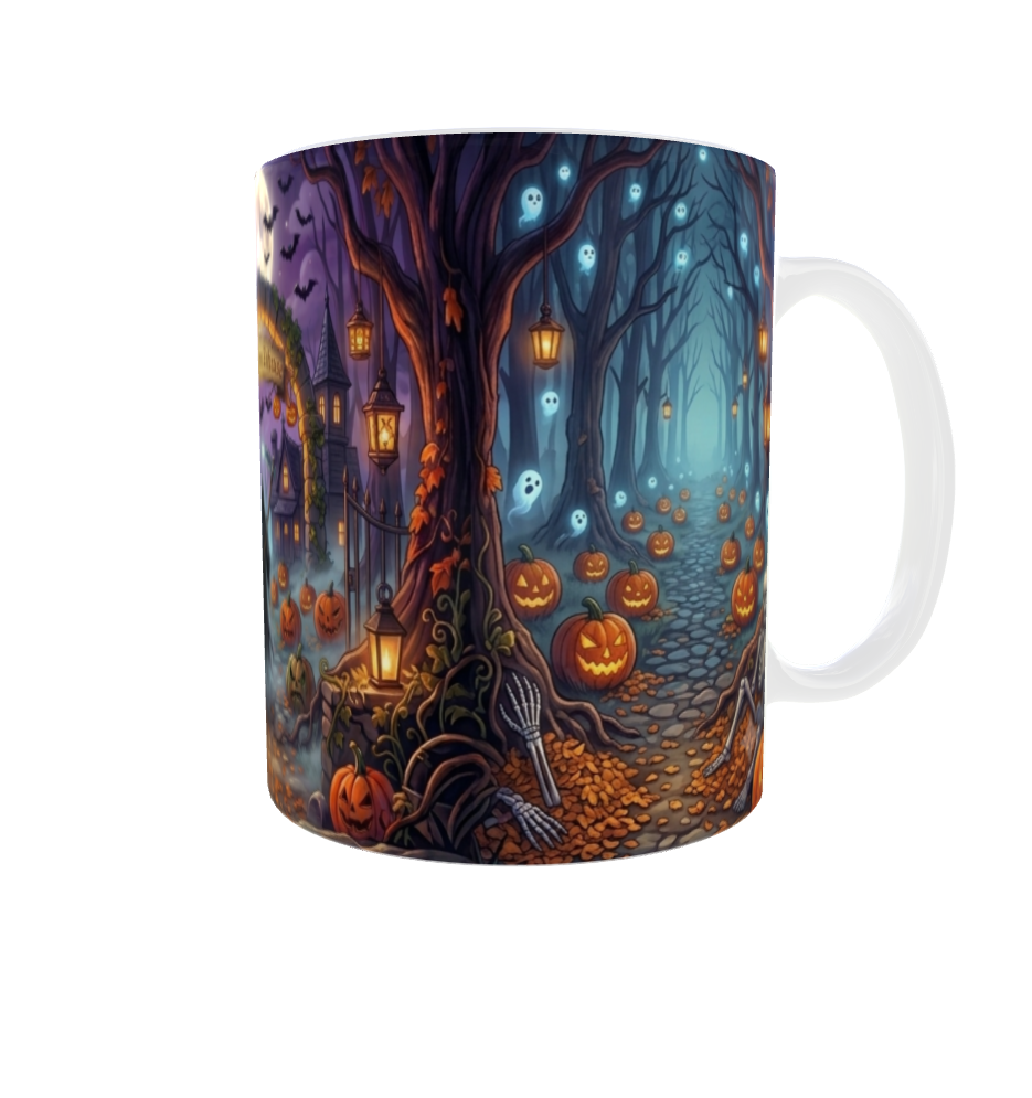 Halloween-Eingang mit Sensenmann – Gruselige Tasse Willkommen Zuhause