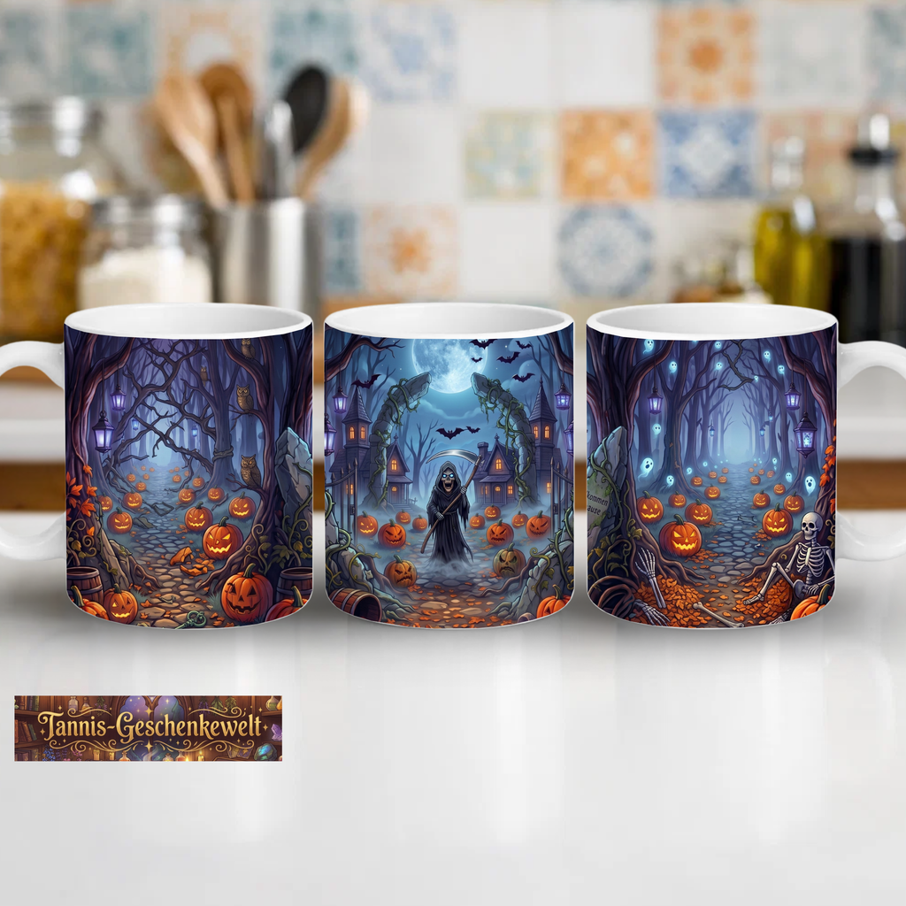 Willkommen Zuhause – Sensenmann Halloween-Tasse