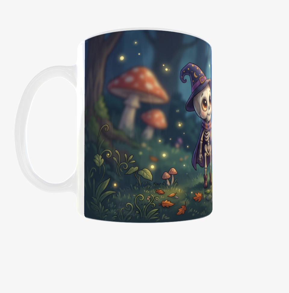 Magische Fantasy-Tasse mit niedlichem Skelett-Motiv