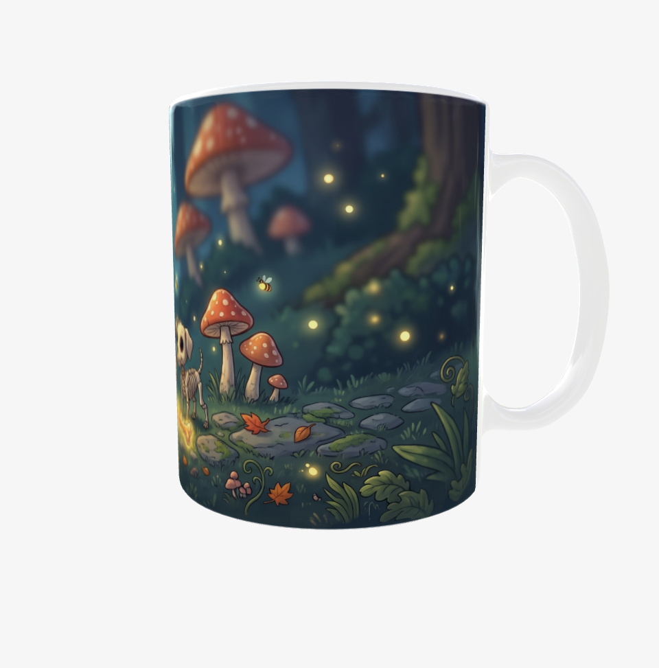 Magische Fantasy-Tasse mit niedlichem Skelett-Motiv