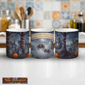 Halloween-Tasse | Spinne im Geisterwald